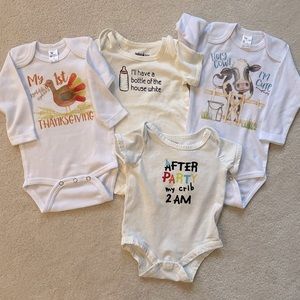 3-6m Bodysuits with Fun Prints